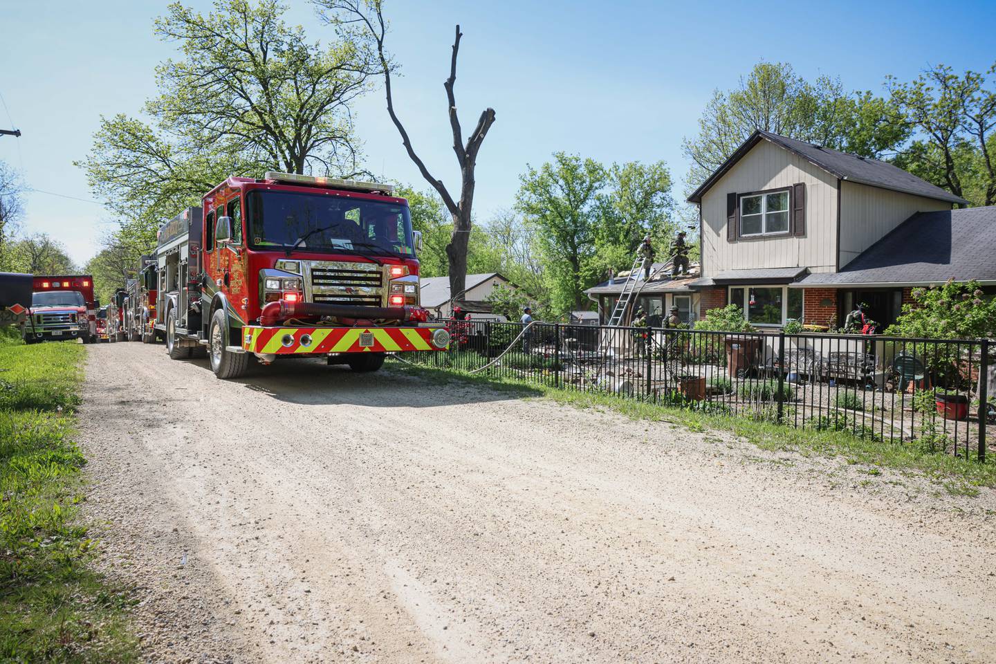 A home near Harvard was left uninhabitable after a fire Thursday, May 14, 2026.