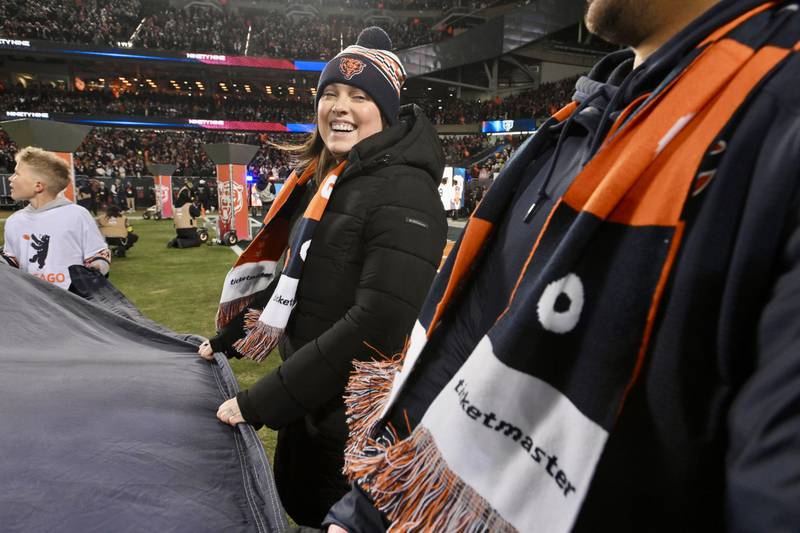 Crystal Lake cancer survivor Kendall Albright was honored as the Chicago Bears’ special guest, along with Advocate Healthcare, during the Bear Down Flag Ceremony on Dec. 20, 2025.