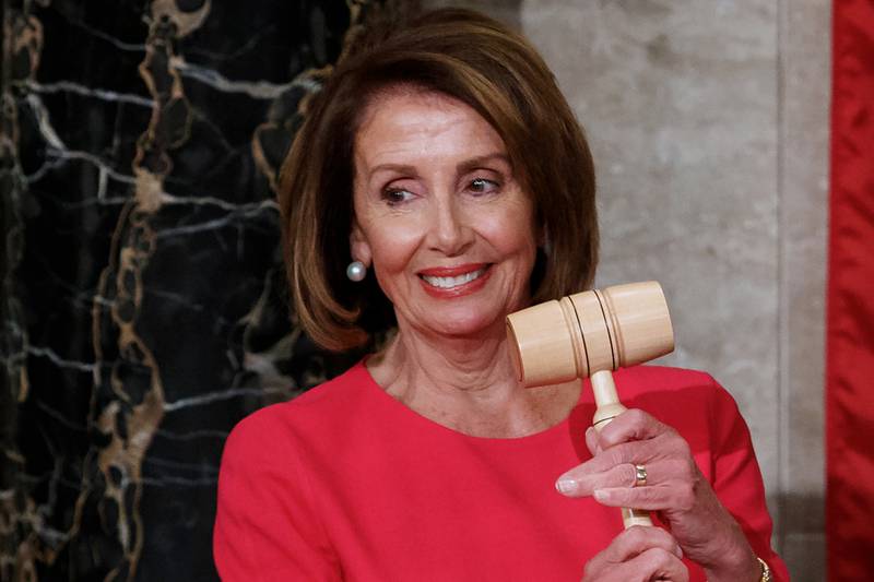FILE - House Speaker Nancy Pelosi of California holds the gavel at the Capitol in Washington, Jan. 3, 2019. (AP Photo/Carolyn Kaster, File)