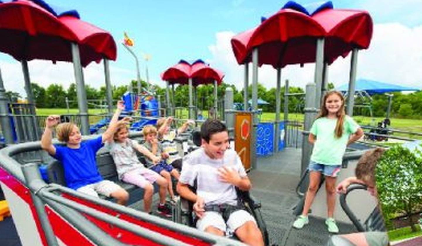 Funds raised by the 2024 Splash into Country/Rock the Lake RISE Up music festival are set to install an inclusive playground at McHenry's Veteran's Memorial Park. That playground would include features similar to these, Mayor Wayne Jett said.