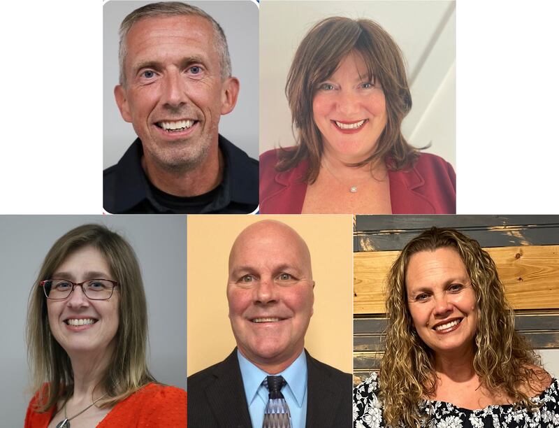 Candidates for the McHenry Community High School District 156 school board include (top row, left to right) Timothy Hying, Dawn Bremer, (bottom row, left to right) Nicole Morrow, Steve Bellmore and Colleen Galvicius.