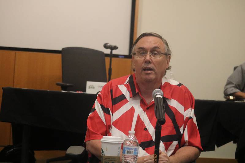 Fifth Ward Alderman Scott McAdams speaks Monday, Sept. 11, 2023 at the DeKalb City Council meeting.