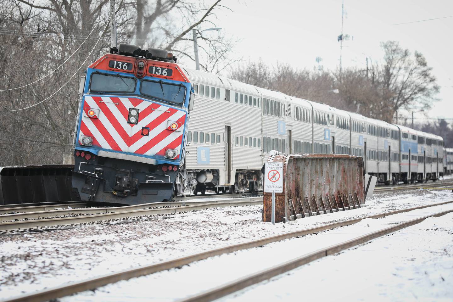 No injuries were reported in a minor Metra derailment on the Route 176 overpass over Walkup Avenue in Crystal Lake on Feb. 24, 2024. Trains were not running beyond Crystal Lake.