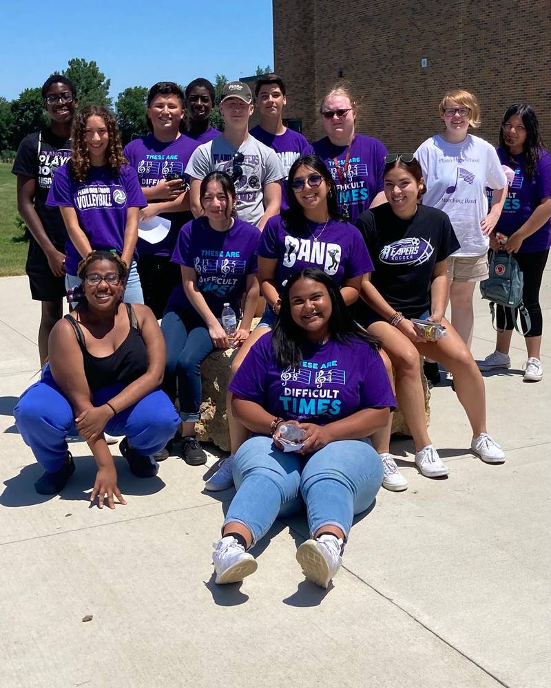 Members of the 2022-23 Plano High School Marching Band attended a leadership clinic led by Scott Lang with students from six other area high schools June 17. Plano students were able to discuss the attributes of being an effective student leader while celebrating diversity, taking action to solve problems, and making an impact on their peers. (Photo provided)