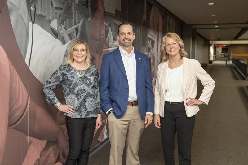 Sauk Valley Community College's Dean of Health Professions Pam Eubanks (from left), Vice President of Academics and Student Services Jon Mandrell and Professor of Radiologic Technology Dianna Brevitt are part of a team that is bringing a new sonography program to SVCC.