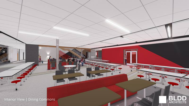 Renderings show updated plans for Bradley-Bourbonnais Community High School's Building Better facility project.