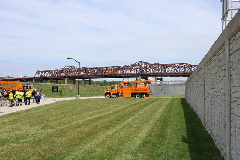 Officials hold a special event for the construction kickoff of the new Interstate 80 Des Plaines River bridges on Friday, May 20, 2026 in Joliet.