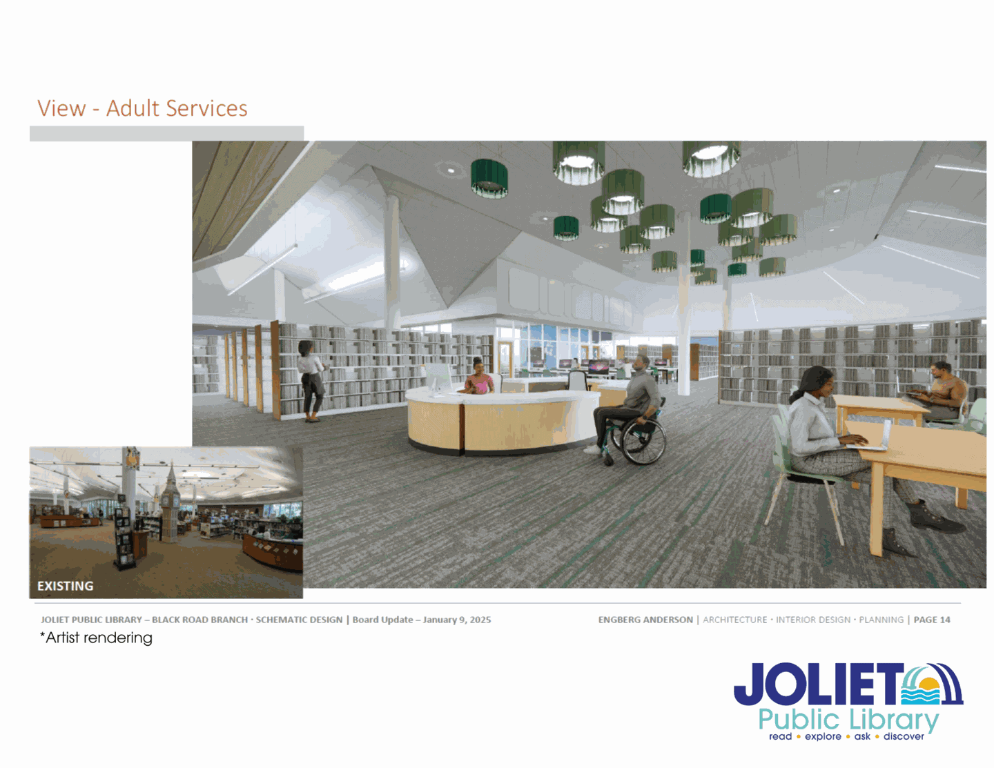 Renovations at the Joliet Public Library's Black Road branch began June 30. The $4.8 million project will include fresh paint and carpet, separate youth and adult zones, newly designed children’s play area, more study and collaboration rooms, improved circulation desk and upgraded vending options.