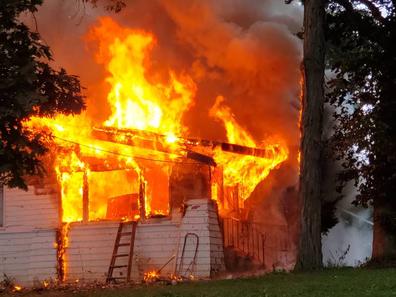 The McHenry Township Fire District responded to a house fire at 10:24 a.m. Saturday, Aug. 20, 2022,  on the 2400 block of North Club Road in rural McHenry. The house is a total loss, officials said.