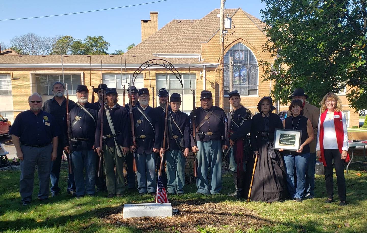 On Oct. 9, members of the 100th Illinois Volunteer Infantry, Co. K. reenactors showed their respects to the Civil War veterans buried in St. Paul’s Cemetery in Monee, which was recently placed on the register of historic places in Will County.