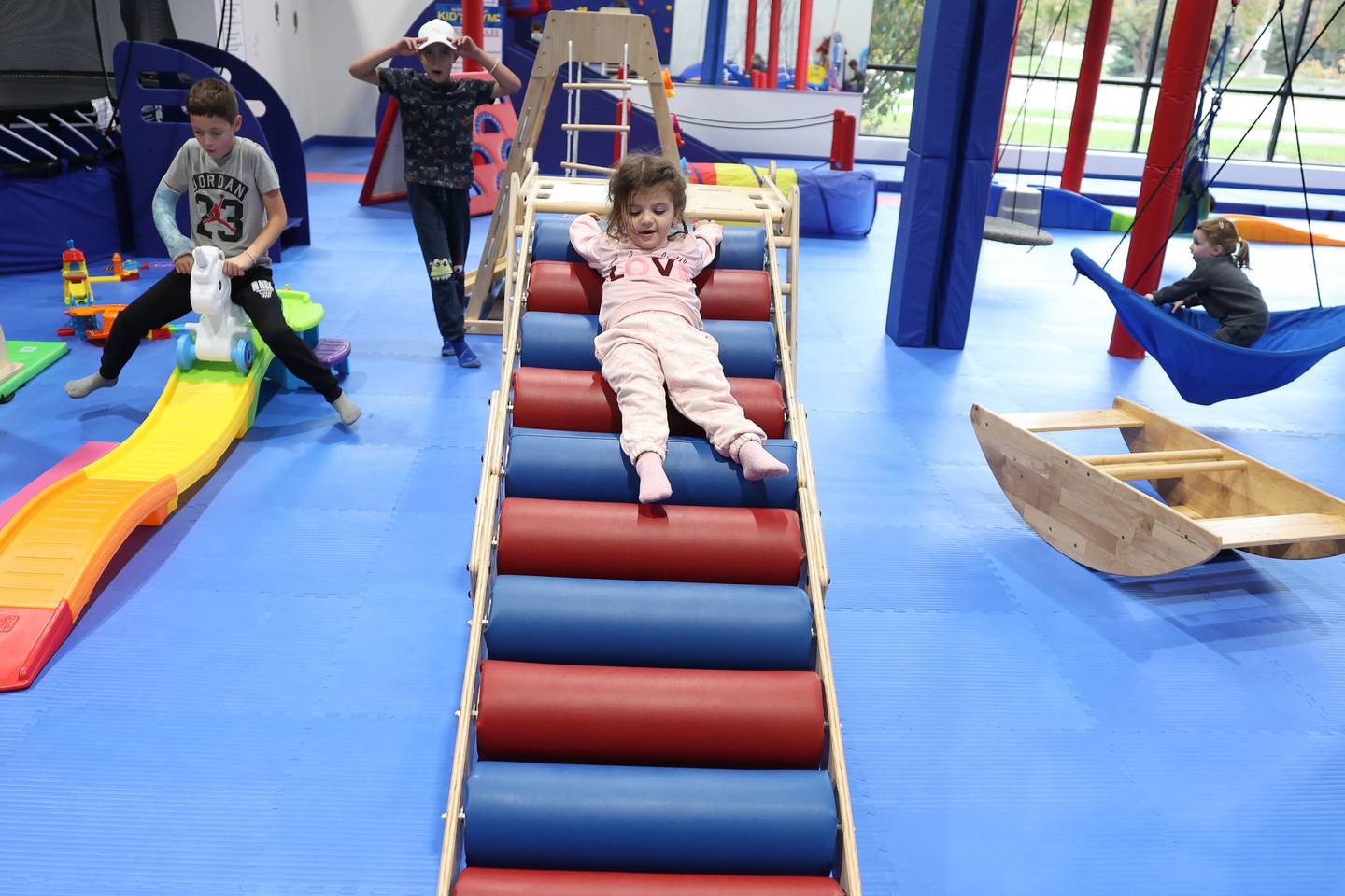 Kids play at We Rock the Spectrum Kid’s Gym on Monday, Oct. 14, 2024 in Shorewood.