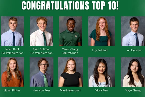 St. Bede Academy announces the top 10 students of 2026