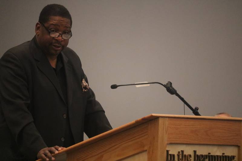 Opportunity DeKalb Board President Glenn Roby gives remarks Monday, June 2, 2025, before a crowd on hand at First United Methodist Church in DeKalb for the graduation of Breakthrough Community Business Academy's spring 2025 cohort.
