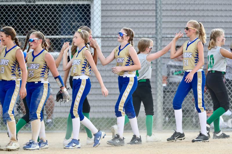 The Princeton Logan Lions line up after defeating Geneseo 11-4 in Thursday's season opener.