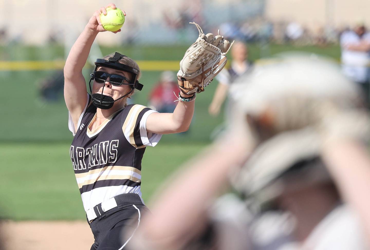 Sycamore's Alyssa Wilkerson delivers a pitch to a Kaneland batter Friday, April 28, 2023, during their game at Sycamore High School.