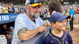 Danny Kolb shares a big league experience with son Korbyn in Milwaukee 