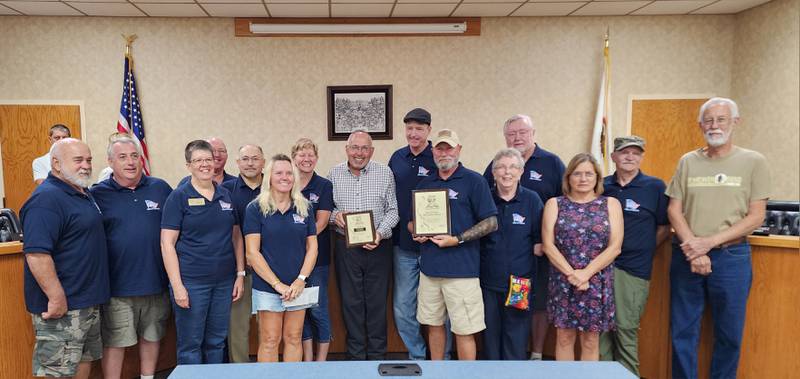 Representatives from Flags of Freedom spoke Tuesday during the “Positively Princeton” portion of the Princeton City Council meeting. During the presentation, the the group presented two “Governor’s Hometown Awards” to the council to be display in city hall.