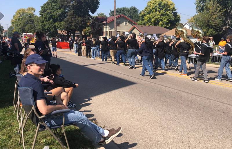 The McHenry High School band performs at the McHenry High School Homecoming parade Oct. 6, 2024.