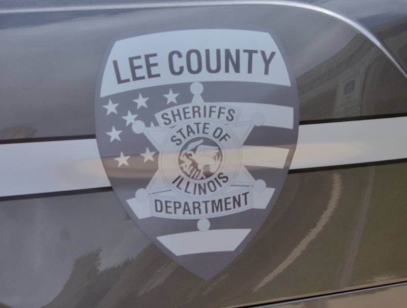 Emblem of Lee County Sheriff's Department, seen on a squad car on Friday, April 21, 2023.