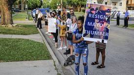 Protesters gather outside Joliet mayor’s house