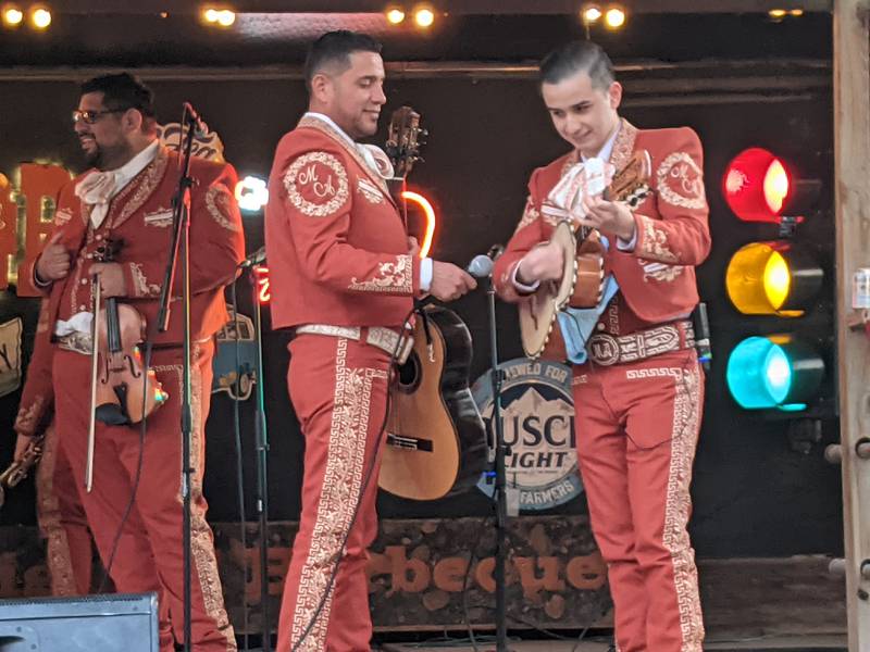 The band Mariachi Ameca performed May 8 at the Southbank Original BBQ Stage at the Yorkville Parks and Recreation Department's Margaritas En Mayo fiesta in downtown Yorkville.