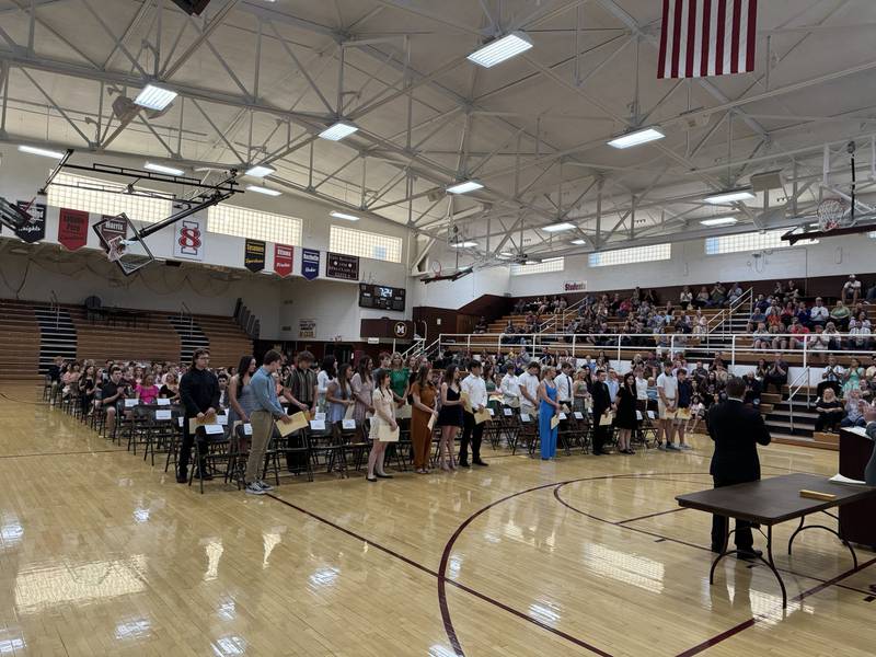 The Morris Community High School seniors are honored for their achievements on Wednesday.