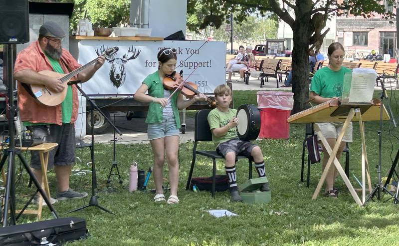 The West Family of Mt. Morris provided some of the afternoon music at Strawfest on Saturday, Aug. 23, 2025 on the Campus square in downtown Mt. Morris.