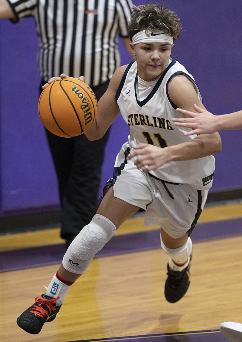 Sterling’s Joslynn James drives the lane against Rockford Christian Friday, Dec. 26, 2025, at the Duchesses Basketball Christmas Classic.