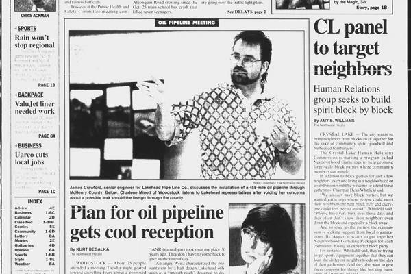 Historical covers for May 15: Plan for oil pipeline gets cool reception