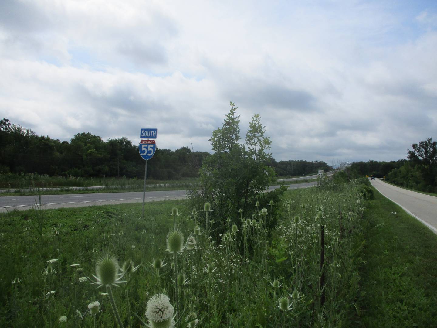 A stretch of Interstate 55 approaching the Des Plaines River bridges is wide open after the section of highway was shut down because of fallen power lines blown down during the Monday night storm. July 16, 2024