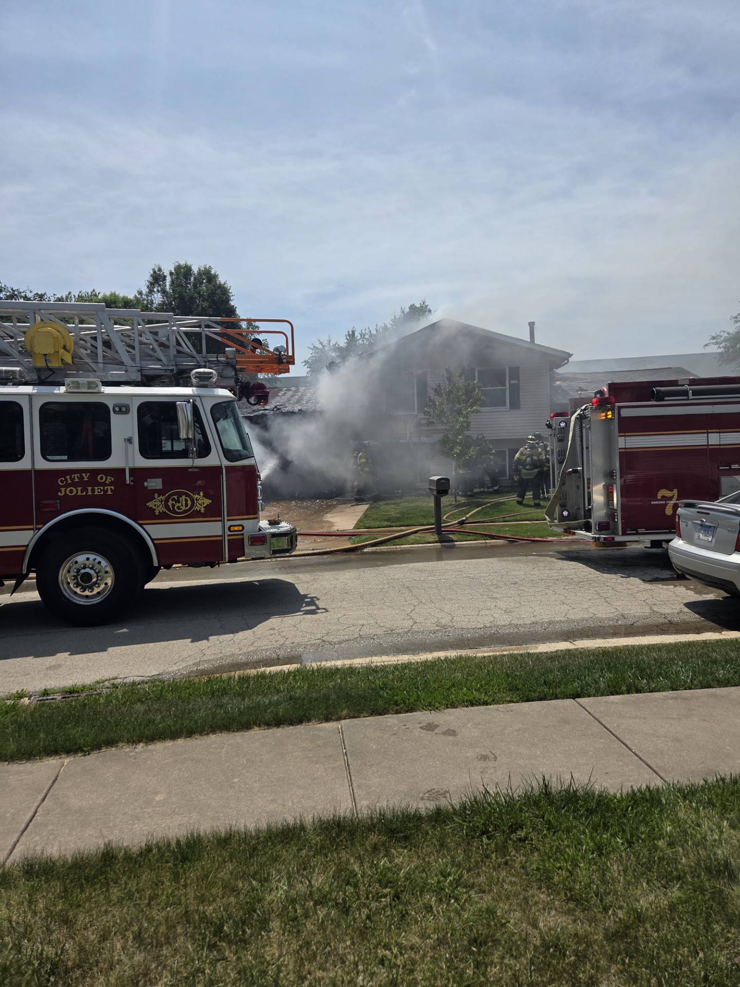 At noon Monday, the Joliet Fire Department responded to the 3400 block of Karen Drive, after receiving a report of a structure fire in a two-story home.
