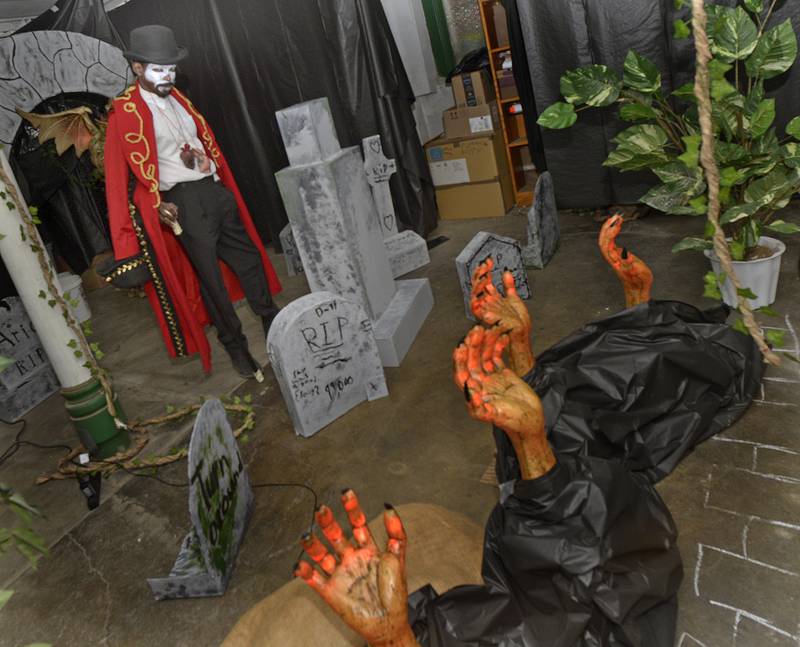 The basement of the Streator Public Library has been turned into a Haunted House during the Streator Chamber sponsored Halloween Spooktacular scavenger hunt Friday night. The Haunted House will continue through Halloween.
