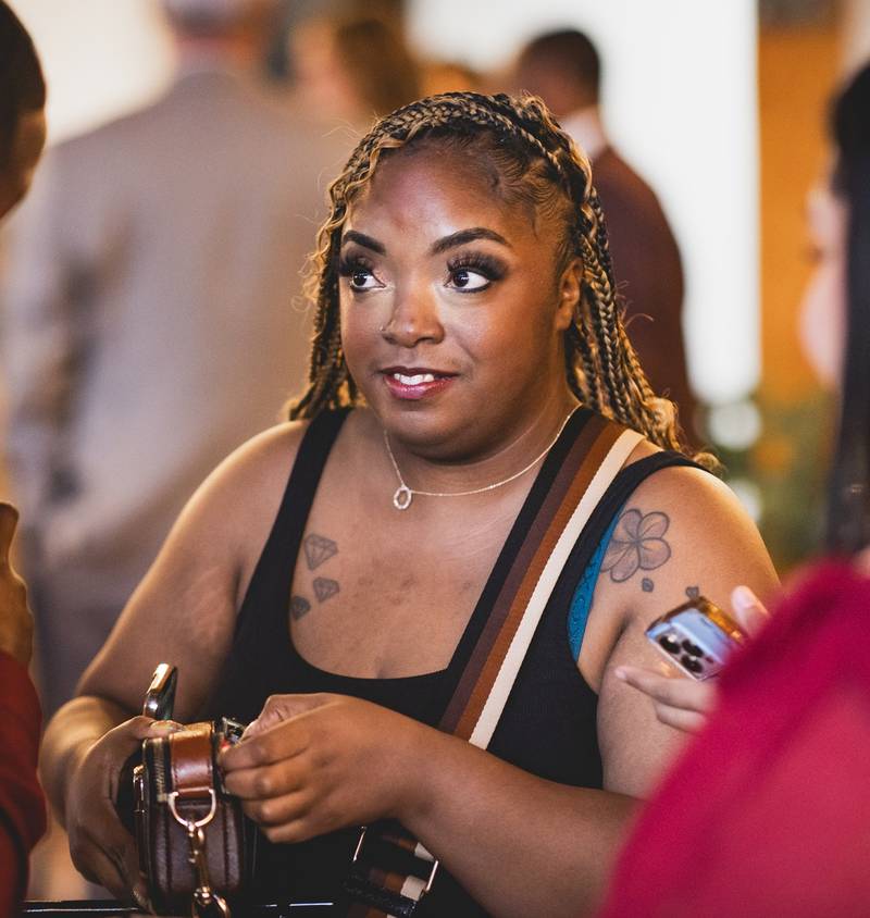 Jasmine Dejournette, 31, of DeKalb, shown here in this Oct. 26, 2024, photo provided by her brother Kevin Catlin. The photo is from when Jasmine was in Catlin's wedding in Michigan. Dejournette was killed Jan. 7, 2024. Police arrested a man charged in her death Jan. 9, 2024.