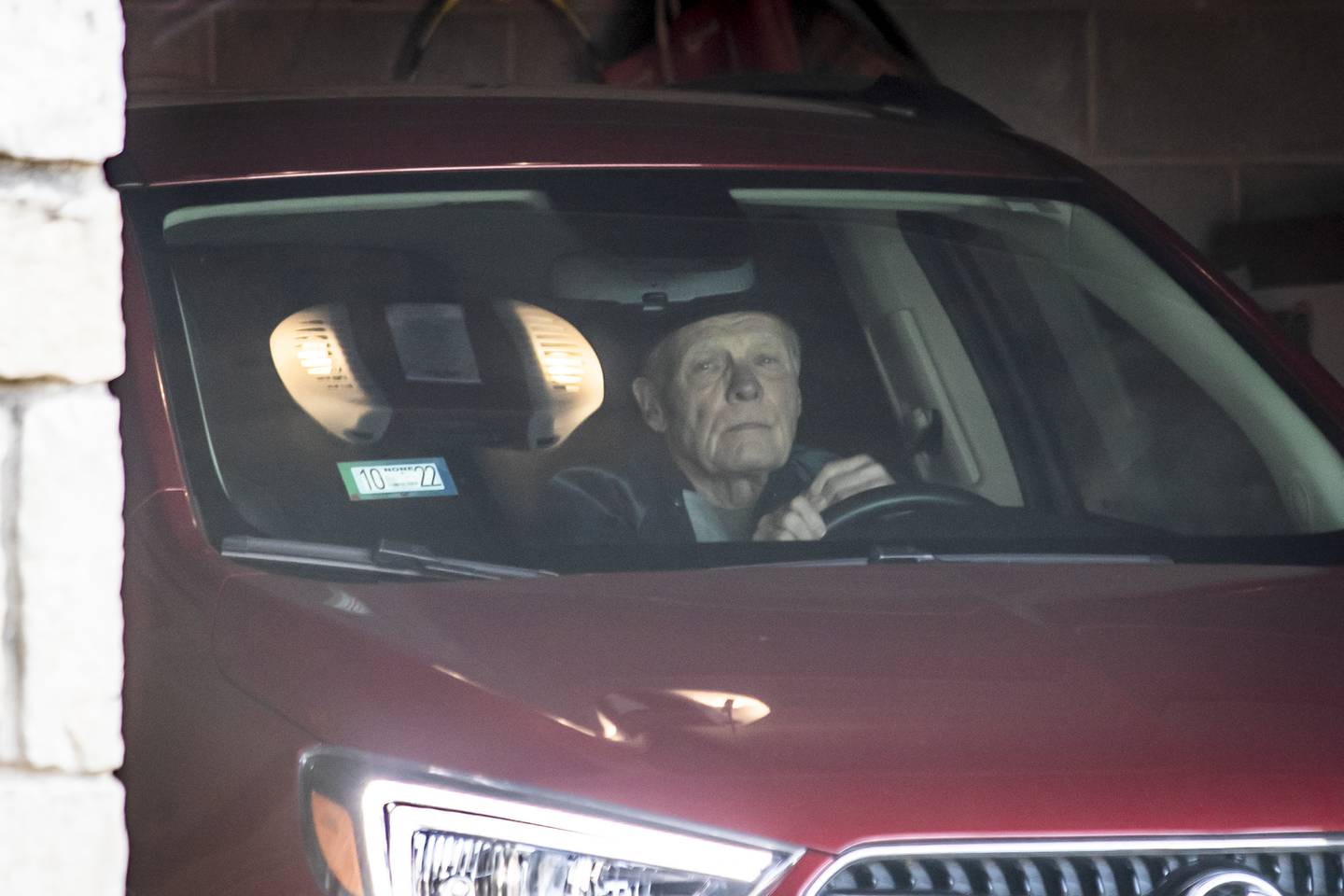Former Illinois Speaker of the House Michael Madigan parks a car in the garage of his home, Wednesday afternoon, March 2, 2022, in Chicago. Madigan, the former speaker of the Illinois House and for decades one of the nation’s most powerful legislators, was charged with racketeering and bribery on Wednesday March 2, 2022, becoming the most prominent politician swept up in the latest federal investigation of entrenched government corruption in the state. (Ashlee Rezin/Chicago Sun-Times via AP)