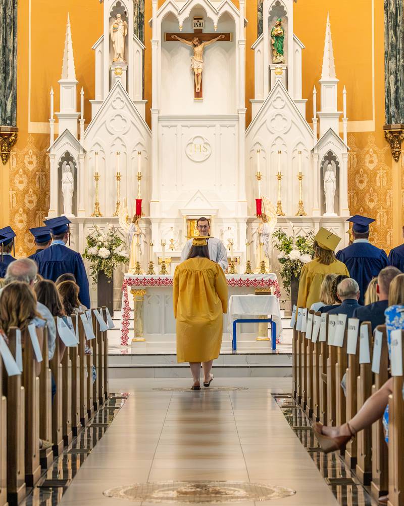 2026 Marquette Academy Graduates await their name to be called to accept their Diplomas during the Graduation Ceremony on May 24, 2026 at St. Columba Church in Ottawa.