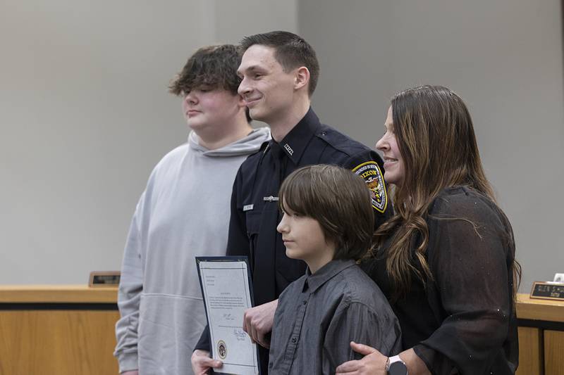 Surrounded by family, new Dixon Police Officer Christian Yepsen was sworn in Monday, Feb. 2, 2026, at the city council meeting.