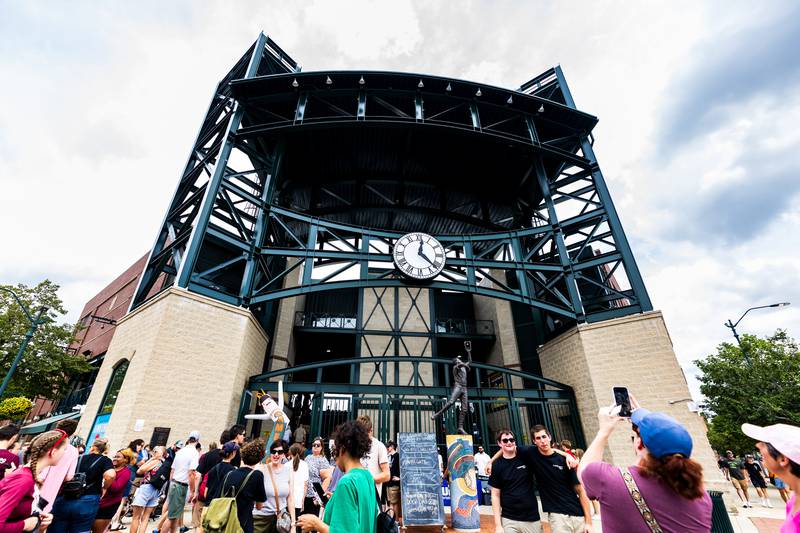 Fans arrive Duly Heath and Care Field for the Joliet Slammers Dog Day event, presented by University of St. Francis, and game against the Mississippi Mud Monsters on Aug. 10, 2025.