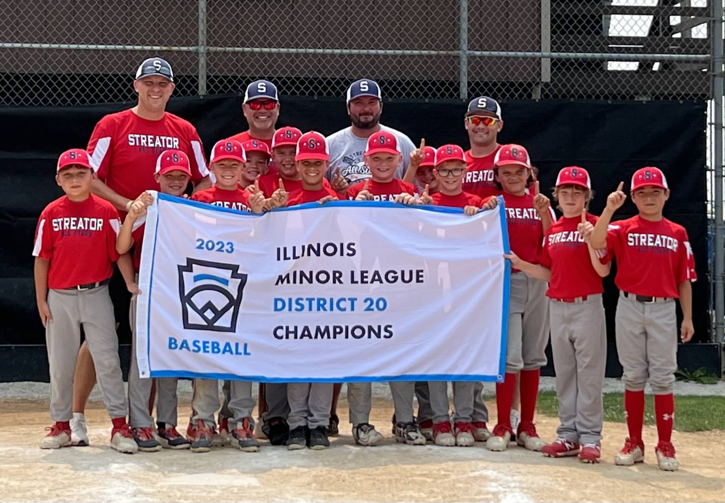 The Streator 10-Year-Old All-Stars open play in the Illinois Minor League State Tournament this coming weekend. The team includes (not as pictured): players Chad Ferguson, Liam Doty, Benny Villalobos, Davin Cook, Kash Weibel, Christian Jacobs, Antonio McStoots, Silas Angelico, Daxton Branz, Connor Koetz, Kane McCloskey and Urijah Zavada; and coaches Greg Zavada, Beau Doty, Chad Ferguson and Mike Weibel.