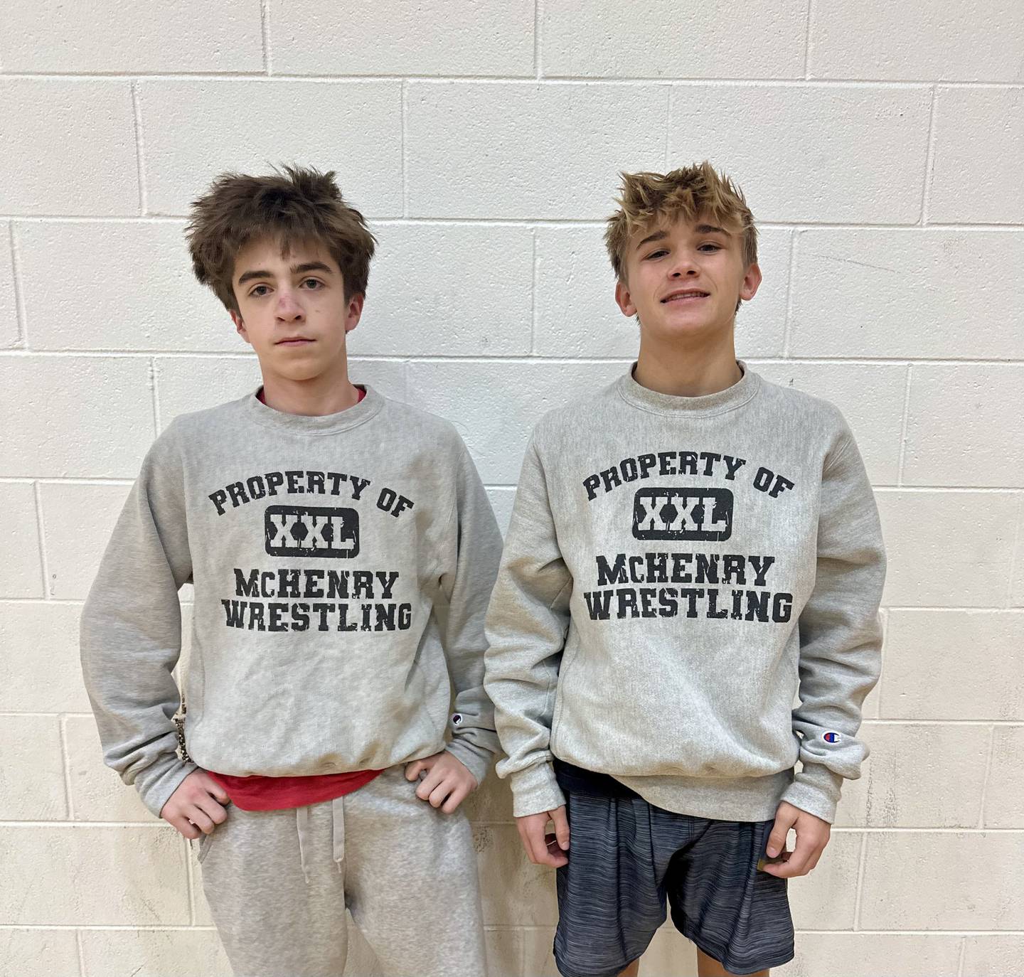 McHenry's Max Ersler and Tyson Rivard (left to right) were two of the team's four match winners during Friday's dual against Crystal Lake Central.