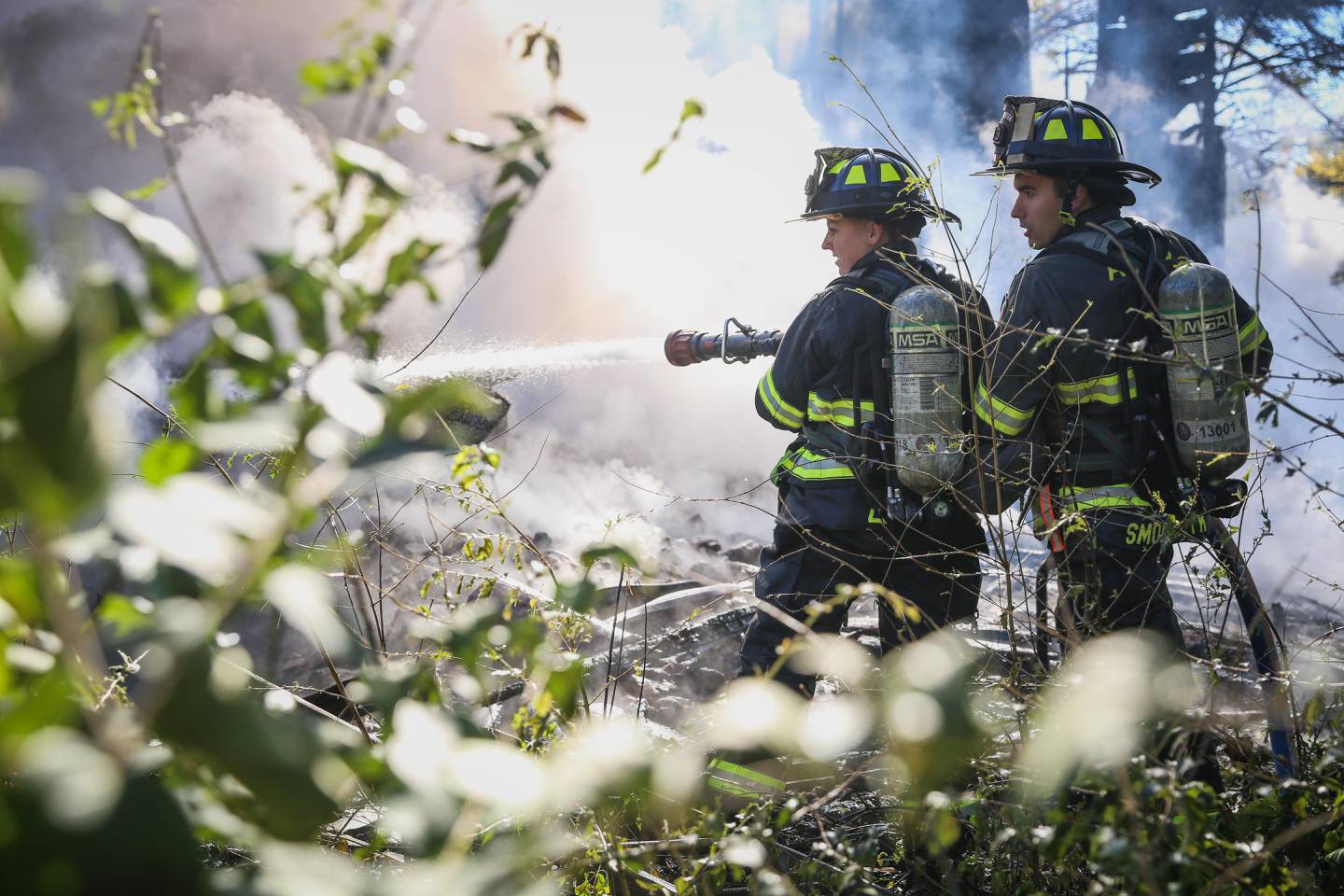 An abandoned two-story house was marked as a "total loss" on Saturday, Oct. 15, 2022 in rural Crystal Lake due to a fire.