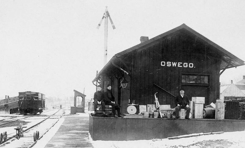 The site of the old Oswego Stockyards loading chute (left) and railroad depot will be one of the sites visited during two historical bus tours of the village’s old manufacturing sites hosted by the Oswegoland Heritage Association on Saturday April 30.