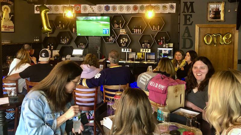 Vendors showcased hand crafted items inside Foxes Den Meadery during the Sips and Sunshine Makers Market event on June 1, 2024, in downtown Yorkville.