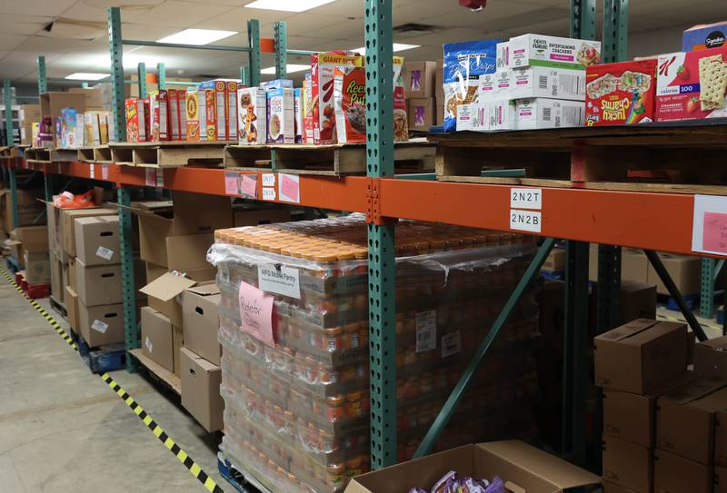 Rooted for Good shelves are stocked Thursday, Oct. 30, 2025, in DeKalb as the food pantry prepares for the potential impact of SNAP benefits being cut off due to the government shut down and the large influx of new patrons it may bring.