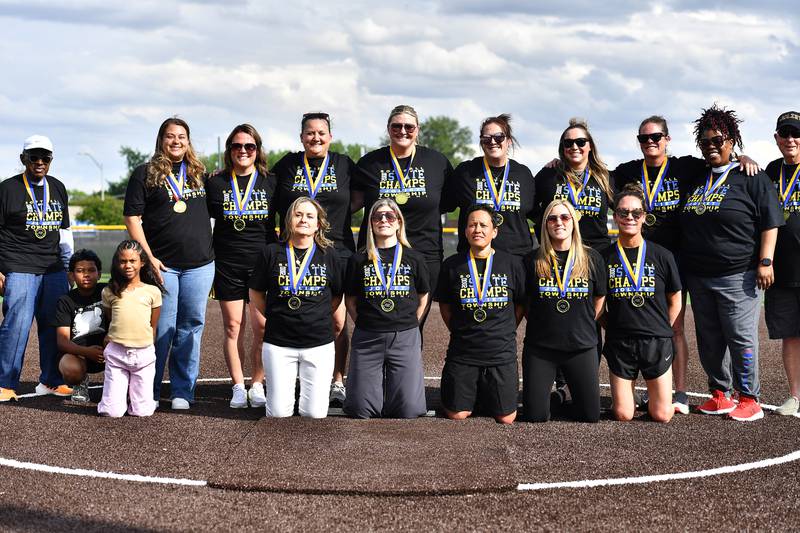 Joliet West's 2000 State Champions honored before the conference game against Joliet Central on Monday, May. 12, 2025, at Joliet.