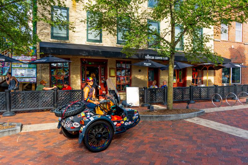 Owner Melissa Monno outside Batavia's Sidecar Supper Club & Beer Garden