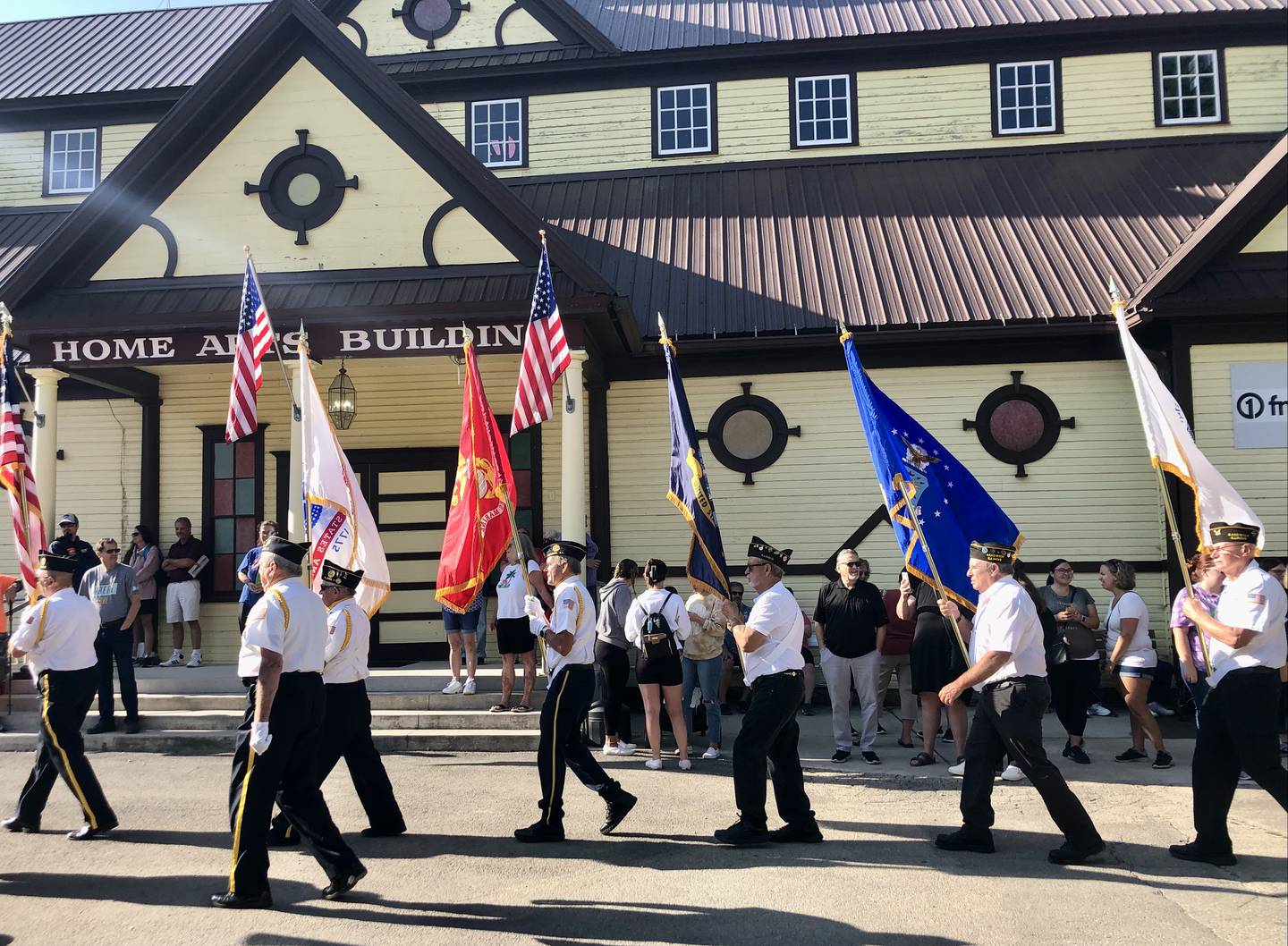 The opening ceremony at the Sandwich Fair featured the Sandwich High School marching band performing as the Sandwich and Plano American Legions and Sandwich VFW carried out the flag ceremony at 9 a.m. on Wednesday Sept. 7 2022.