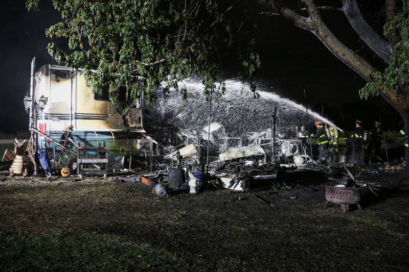 Nobody was injured following a Wednesday night fire at Lehman's Lakeside RV Resort near Marengo.