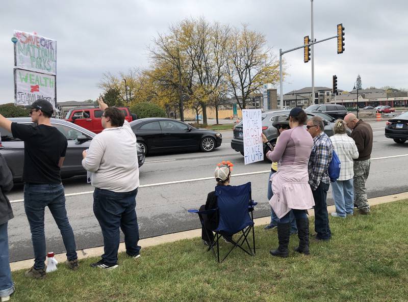 Up to 2,000 were estimated at the No Kings rally Saturday in Crystal Lake, with protesters lining several blocks of Route 14 during the event, part of a national protest.