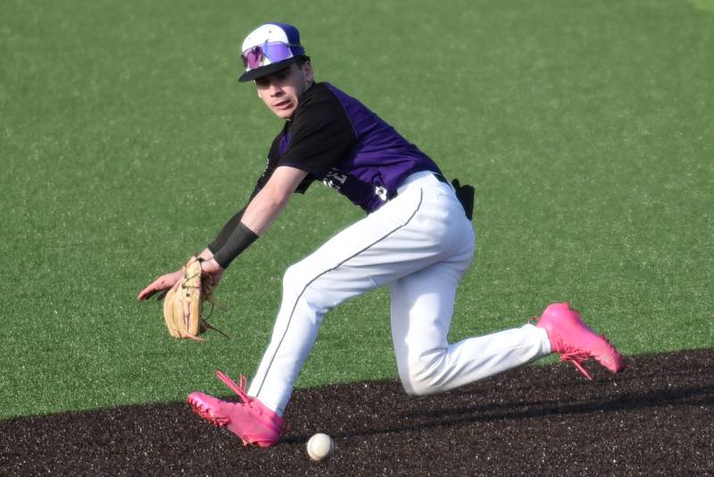 Manteno's Tyler Buehler looks to get in front of a grounder during a game at Herscher Monday, May 11, 2026.