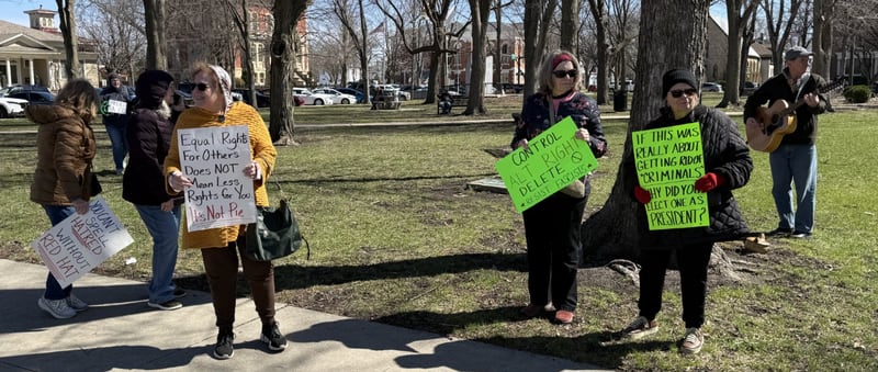 Citizens gather for the "No Kings Rally" on Saturday, March 28 in Ottawa.